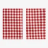 Set de 2 servilletas de algodón rojo Vichy 43x43cm^Casa Viva Hot