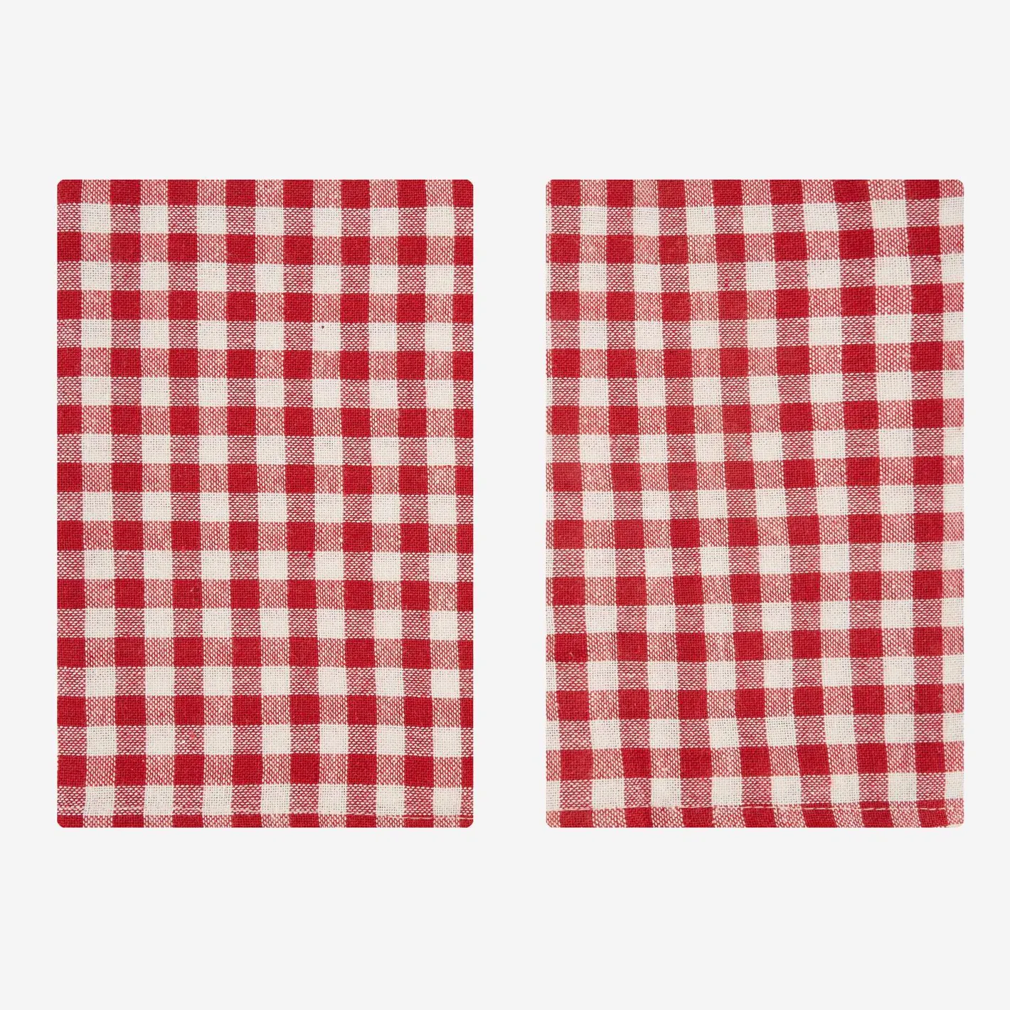 Set de 2 servilletas de algodón rojo Vichy 43x43cm^Casa Viva Hot