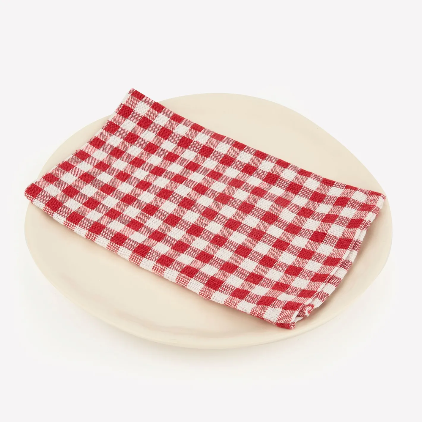 Set de 2 servilletas de algodón rojo Vichy 43x43cm^Casa Viva Hot