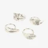Set de 4 servilleteros de metal plateados^Casa Viva Discount