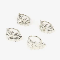 Set de 4 servilleteros de metal plateados^Casa Viva Discount