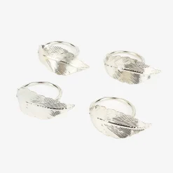 Set de 4 servilleteros de metal plateados^Casa Viva Discount