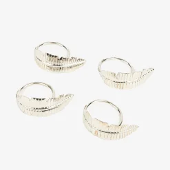 Set de 4 servilleteros de metal plateados^Casa Viva Discount