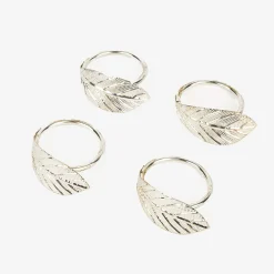 Set de 4 servilleteros de metal plateados^Casa Viva Discount