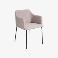 Set de 2 sillas de comedor con reposabrazos de metal beige Caleb 52x53x77cm^Casa Viva Best