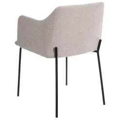 Set de 2 sillas de comedor con reposabrazos de metal beige Caleb 52x53x77cm^Casa Viva Best