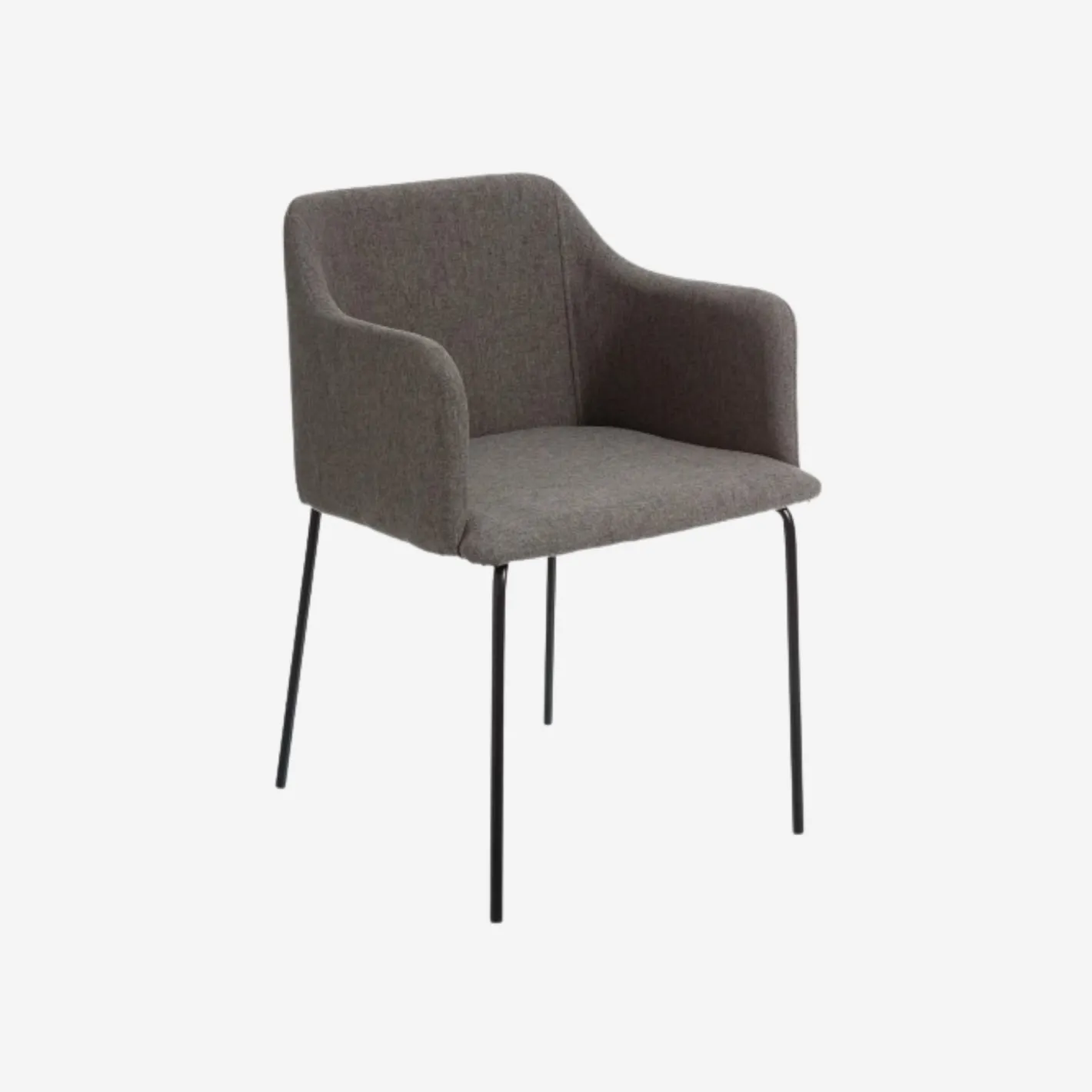 Set de 2 sillas de comedor con reposabrazos de metal gris Caleb 52x53x77cm^Casa Viva New