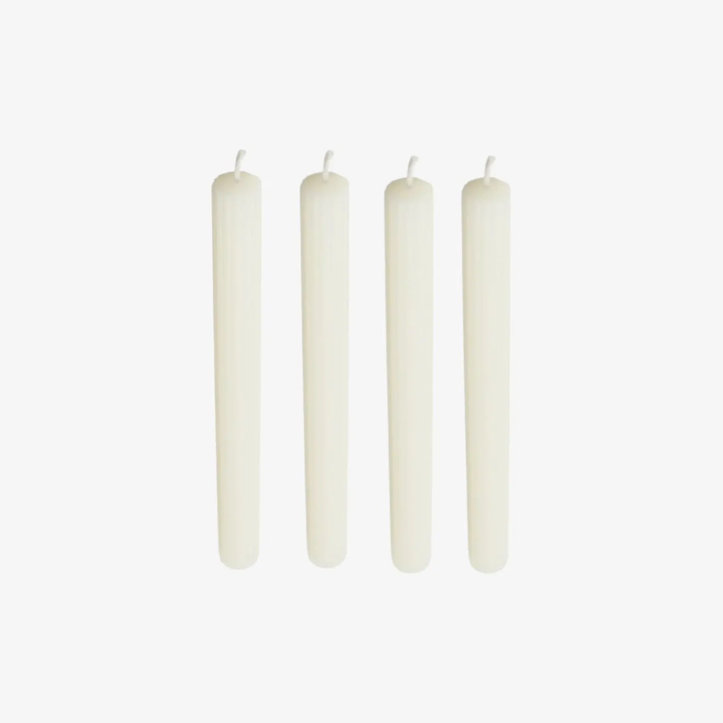 Set de 4 velas candelabro blancas 26cm^Casa Viva New