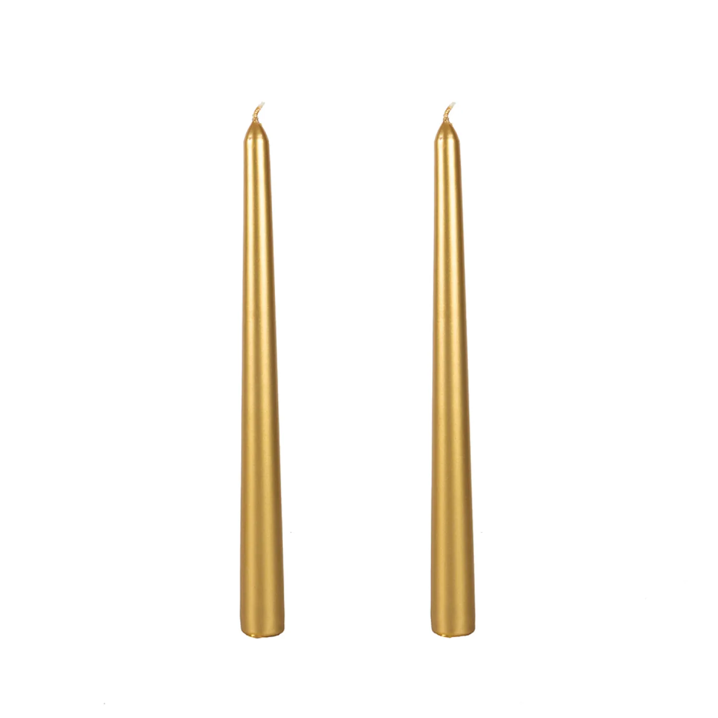 Set de 2 velas candelabro oro 25cm^Casa Viva New