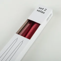 Set de 2 velas para candelabro rojo 25cm^Casa Viva Hot