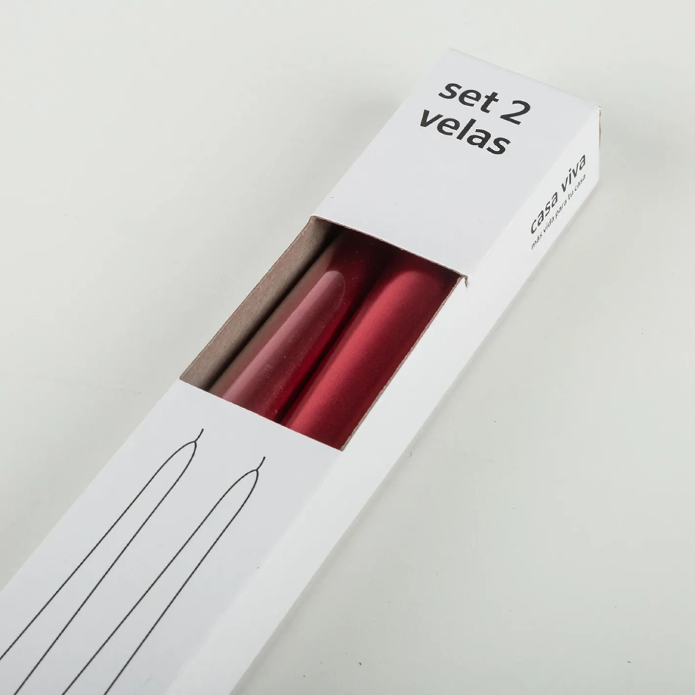 Set de 2 velas para candelabro rojo 25cm^Casa Viva Hot