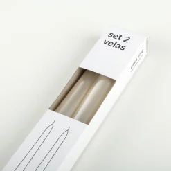 Set de 2 velas para candelabro crema 25cm^Casa Viva Hot