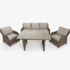 Set de jardín de 4 piezas de ratán sintético Lanai^Casa Viva Clearance