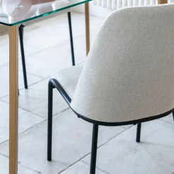 Silla de comedor beige Mina 49x60cm^Casa Viva