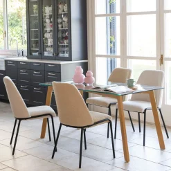 Silla de comedor beige Mina 49x60cm^Casa Viva