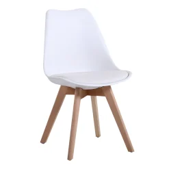 Silla de comedor blanca acolchada Leisure 50x47x81cm^Casa Viva Sale