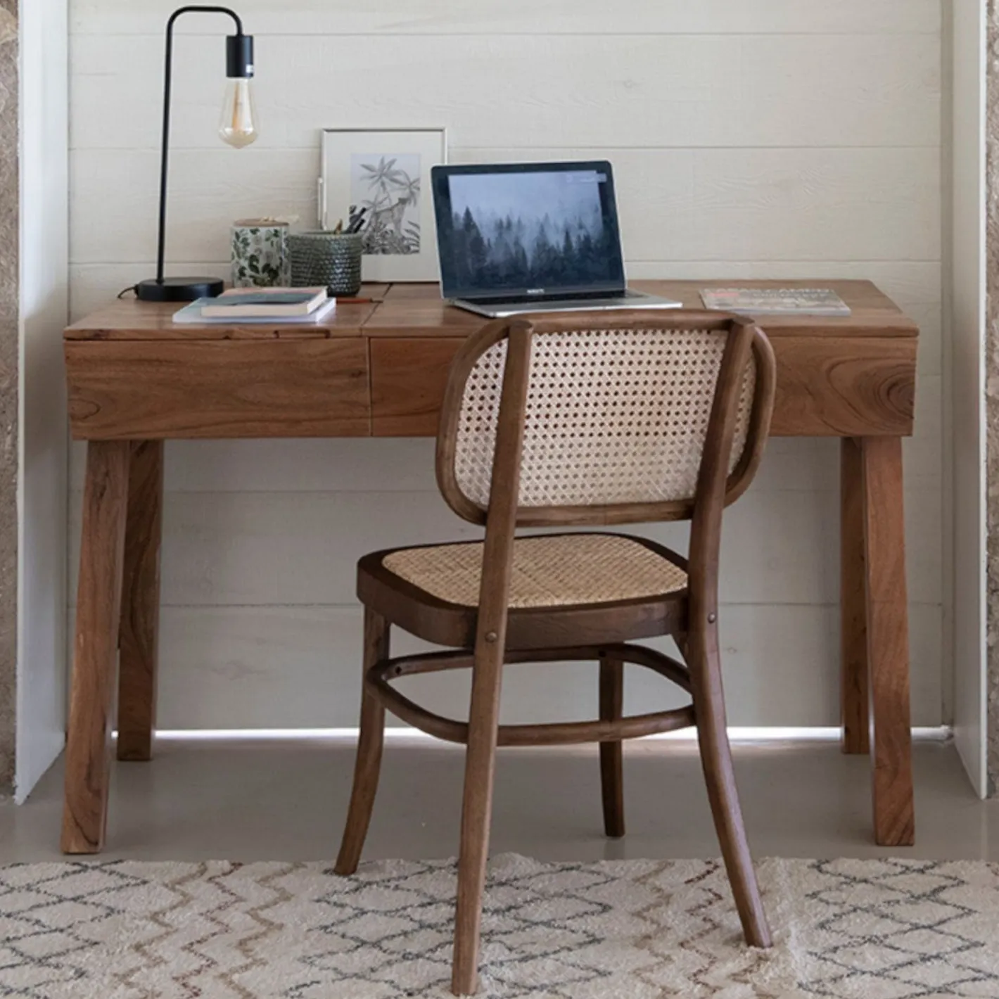 Silla de comedor de madera de olmo Cibran 45x41x83cm Clau&Chloe^Casa Viva