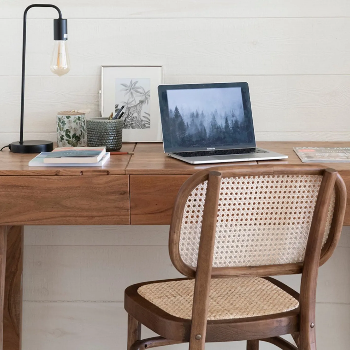 Silla de comedor de madera de olmo Cibran 45x41x83cm Clau&Chloe^Casa Viva