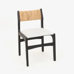 Silla de comedor de madera de olmo negra Jana 48x44x79cm Clau&Chloe^Casa Viva Best