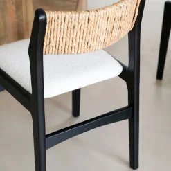 Silla de comedor de madera de olmo negra Jana 48x44x79cm Clau&Chloe^Casa Viva Best