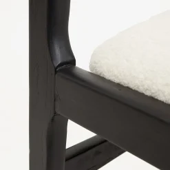 Silla de comedor de madera de olmo negra Jana 48x44x79cm Clau&Chloe^Casa Viva Best