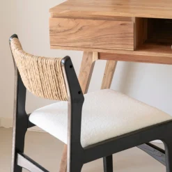 Silla de comedor de madera de olmo negra Jana 48x44x79cm Clau&Chloe^Casa Viva Best