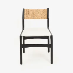 Silla de comedor de madera de olmo negra Jana 48x44x79cm Clau&Chloe^Casa Viva Best