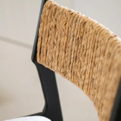 Silla de comedor de madera de olmo negra Jana 48x44x79cm Clau&Chloe^Casa Viva Best