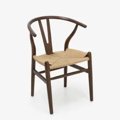 Silla de comedor de madera de olmo marrón oscuro Irma 49x42x78cm Clau&Chloe^Casa Viva Online