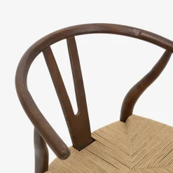 Silla de comedor de madera de olmo marrón oscuro Irma 49x42x78cm Clau&Chloe^Casa Viva Online