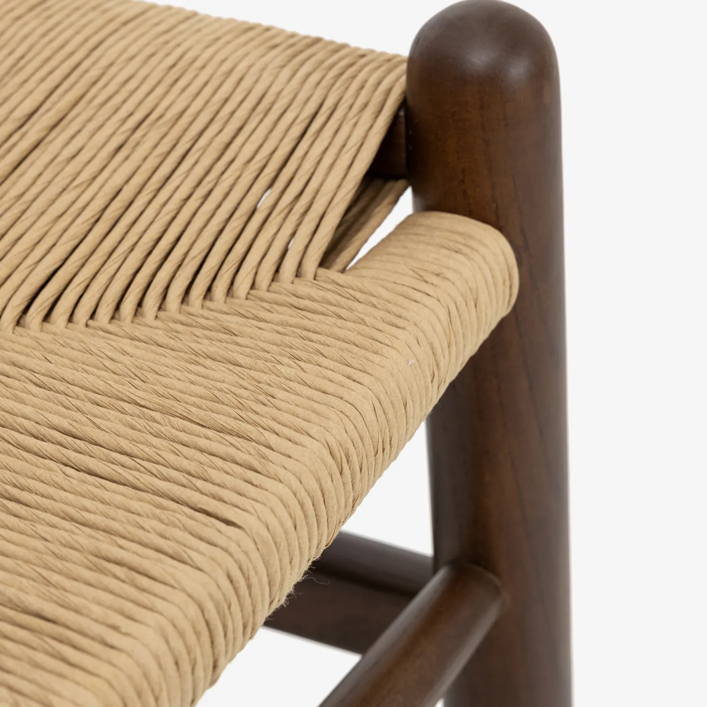 Silla de comedor de madera de olmo marrón oscuro Irma 49x42x78cm Clau&Chloe^Casa Viva Online