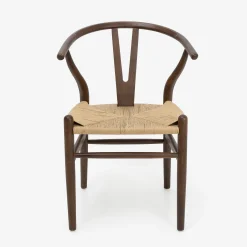 Silla de comedor de madera de olmo marrón oscuro Irma 49x42x78cm Clau&Chloe^Casa Viva Online