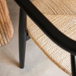 Silla de comedor de madera de haya negra Lilia 56x56x73cm^Casa Viva Clearance