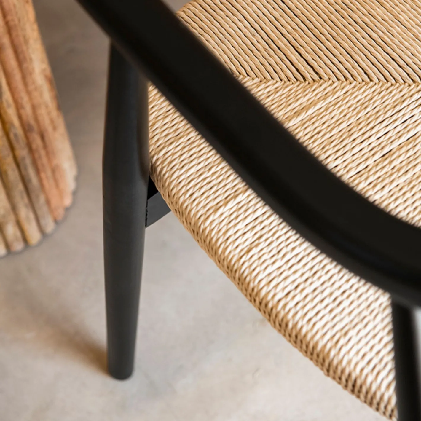 Silla de comedor de madera de haya negra Lilia 56x56x73cm^Casa Viva Clearance