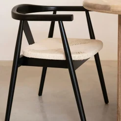 Silla de comedor de madera de haya negra Lilia 56x56x73cm^Casa Viva Clearance