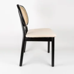 Silla de comedor de ratán y lino Cibran 46x42x85cm Clau&Chloe^Casa Viva