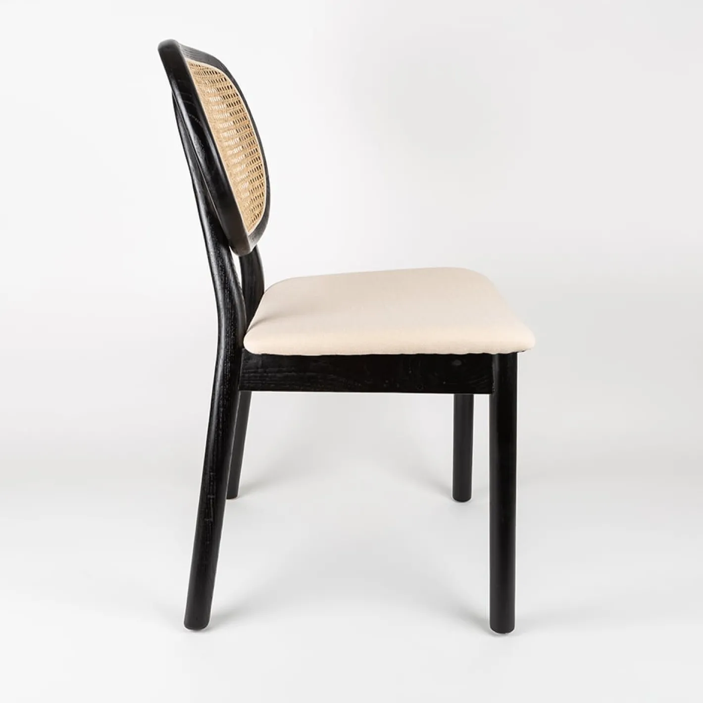 Silla de comedor de ratán y lino Cibran 46x42x85cm Clau&Chloe^Casa Viva