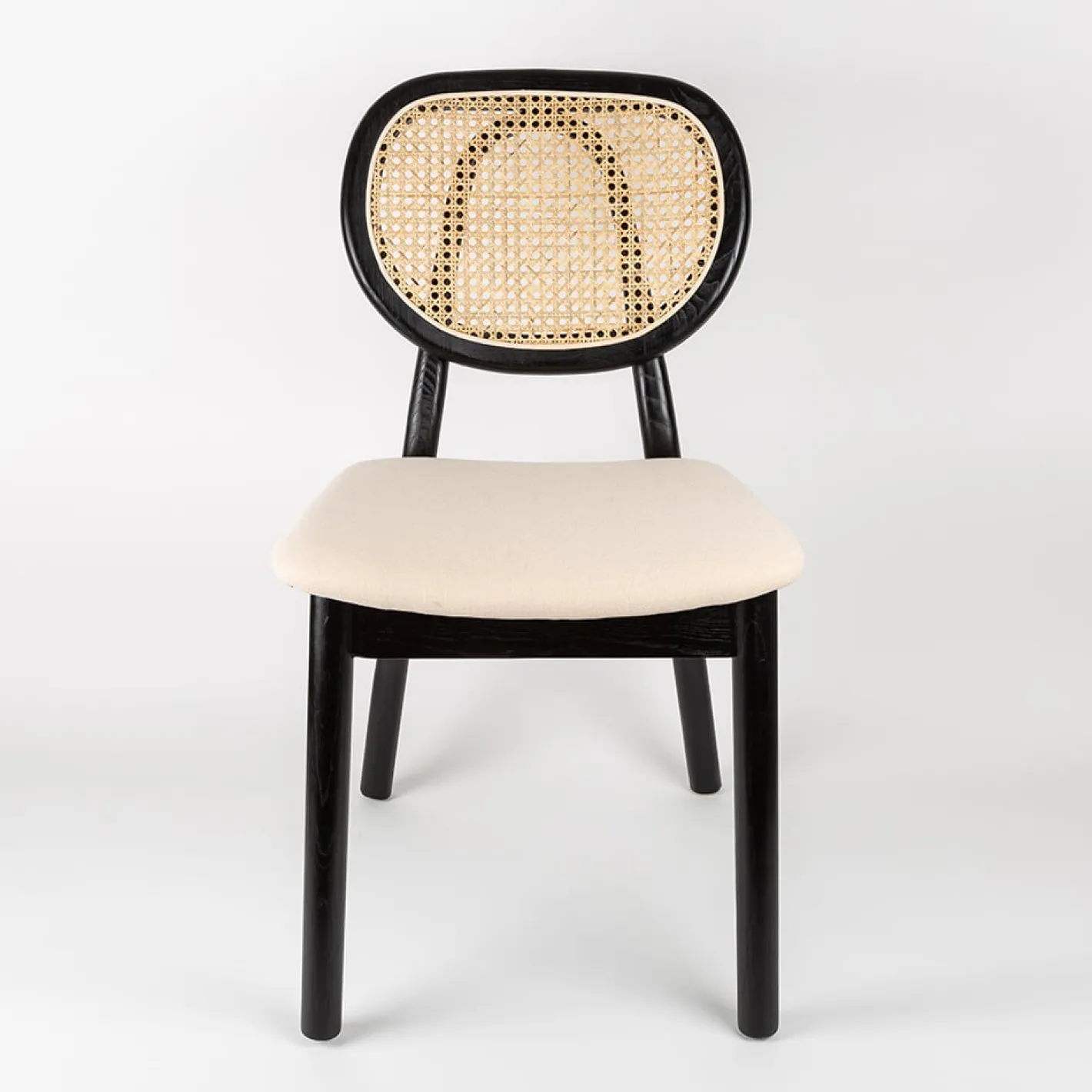 Silla de comedor de ratán y lino Cibran 46x42x85cm Clau&Chloe^Casa Viva