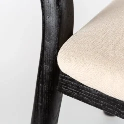 Silla de comedor de ratán y lino Cibran 46x42x85cm Clau&Chloe^Casa Viva