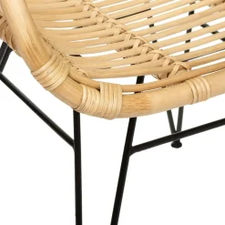 Silla de comedor de ratán y metal Adriane 60x58x85cm^Casa Viva Online
