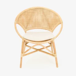 Silla de comedor de ratán beige Milos 77x70x84cm^Casa Viva Best