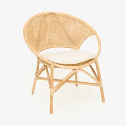 Silla de comedor de ratán beige Milos 77x70x84cm^Casa Viva Best