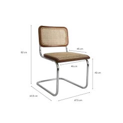 Silla de comedor de ratán Leonor 47,5x63,5x82cm Clau&Chloe^Casa Viva Best