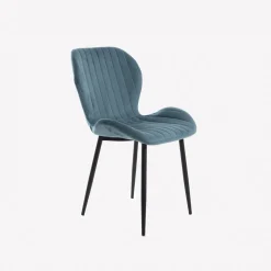 Silla de comedor de terciopelo azul Lydia 54x50x86cm Clau&Chloe^Casa Viva Sale