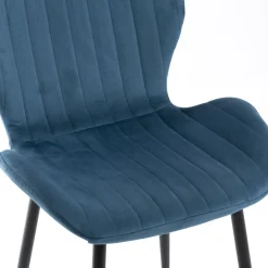 Silla de comedor de terciopelo azul oscuro Lydia 54x50x86cm Clau&Chloe^Casa Viva