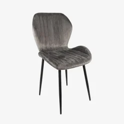 Silla de comedor de terciopelo gris Lydia 54x50x86cm Clau&Chloe^Casa Viva