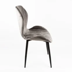 Silla de comedor de terciopelo gris Lydia 54x50x86cm Clau&Chloe^Casa Viva