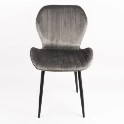 Silla de comedor de terciopelo gris Lydia 54x50x86cm Clau&Chloe^Casa Viva