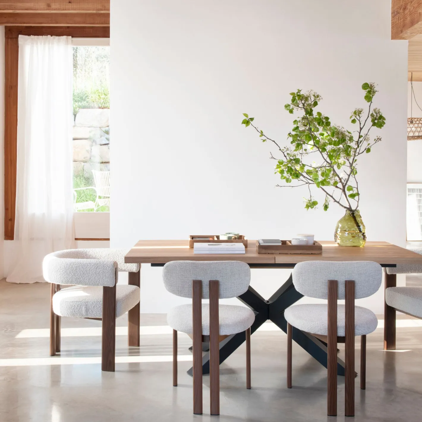 Silla de comedor efecto madera crema Velia 60x70x97cm Clau&Chloe^Casa Viva New