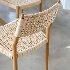 Silla de comedor efecto madera beige Vilma 56x50x82cm Clau&Chloe^Casa Viva